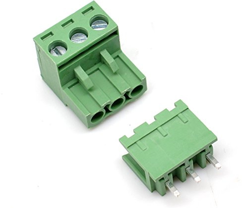 Oiyagai 20 Stück 3-Pin Schraubklemmen – Steckbare PCB-Klemmen 5,08 mm Raster, 300 V 15 A, Male-Female Verbinder für Strom, Signal, Arduino, DIY Elektronik, Industrie-Steuerung