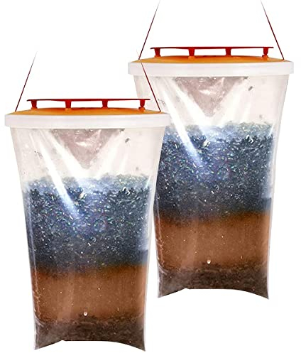 Hängende Fliegenfalle Outdoor Fliegenfänger, Fliegenfalle Catcher Killer mit Fliegenköder zur Schädlingsbekämpfung, Fliegenfalle tötet bis zu 20,000 Fliegen für Garten,Bauernhof,Pferdestall im Freien