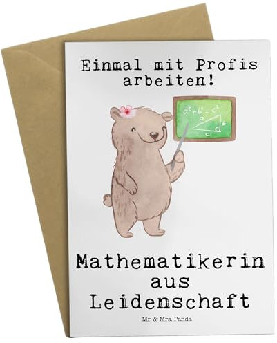 Mr. & Mrs. Panda Beileidskarte Mathematikerin Leidenschaft - Geschenk, Spruch, osterkarte, Witzig, osterkarten, Master, jubiläumskarte, Bachelor, weihnachtskarten, Klappkarte, einladungskarten, Lustig