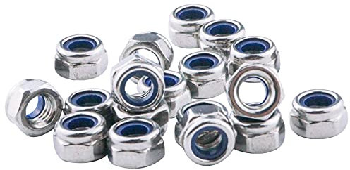MeHurr M5 Nyloc Nuts, 20PCS A2 304 Stainless Steel Hex Nuts, Nylon Insert Lock Nuts, Self-Locking Nut for Bolts & Screws, DIN 985