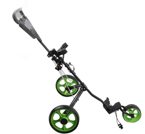 Pilipane Golf-Trolley Mit Fußbremse,3-Rad-Golf-Push-Wagen, Leichter, Faltbarer, Zusammenklappbarer Golf-Push-Wagen, Mit Scorecards Und Getränkehalter, Die Verfügbar Sind