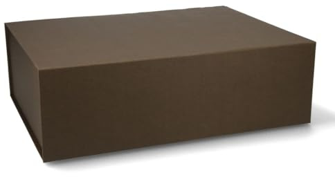 ideas in boxes Premium Geschenkbox mit Deckel, faltbar, Geschenkkarton, Magnetbox, Geschenkverpackung für Weihnachten & Geburtstag, Magnetfaltbox, Braun, 38x28x12cm