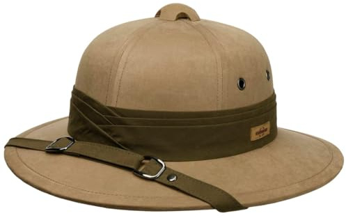 Stetson Tropenhelm Waxed Cotton Safari Hut Wasserabweisend Damen Herren Frühjahr Sommer Khaki S (54-55 cm)