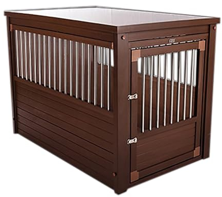 Hundebox Moderne Indoor Hundehütte für mittelgroße Hunde Indoor Hundebox für kleine Hunde 2-in-1 Hundekäfig Nachttish mit Türriegel Hundebox für Mittelgroße Kleine Hunde bis zu 40kg. ( Color : Brown ,