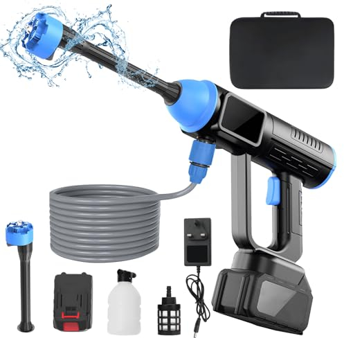 Nettoyeur haute pression sans fil 1160 PSI/8 MPA avec buse réglable intégrée, pistolet à main pour nettoyage de sol de voiture, maison
