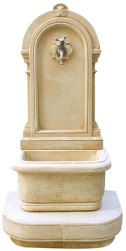 Casa Padrino Jugendstil Wandbrunnen Sandfarben/Silber H. 112 cm