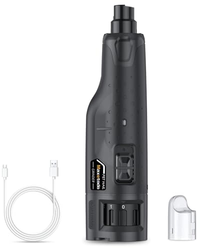 Maxetodo Krallenschleifer Für Hunde Elektrische Krallenschneider 6-Gang USB Wiederaufladbar Mit 2 LED-Lampen Superleise Mit Staubkappe Für Große Mittelgroße & Kleine Hunde