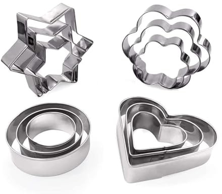 YSAMAX Cookie Cutters Baking Set, Easy to Clean, Dishwasher Safe, Suitable for Cutting Cookie Dough, Cakes, Cheese, Sandwiches, Soft Fruits, Muffins, Pancakes, Jellies, (24PCS)