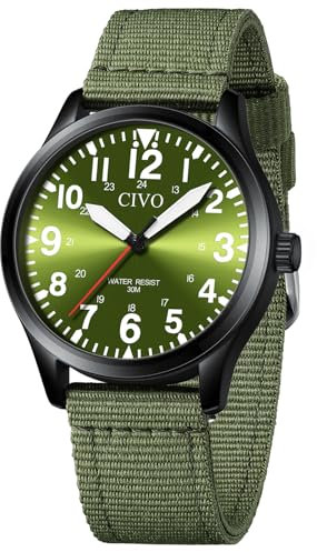 CIVO Orologio Uomo Polso Analogico: Impermeabile Quarzo Luminoso Orologi - Sportivo Facile Lettura con Grandi Numeri