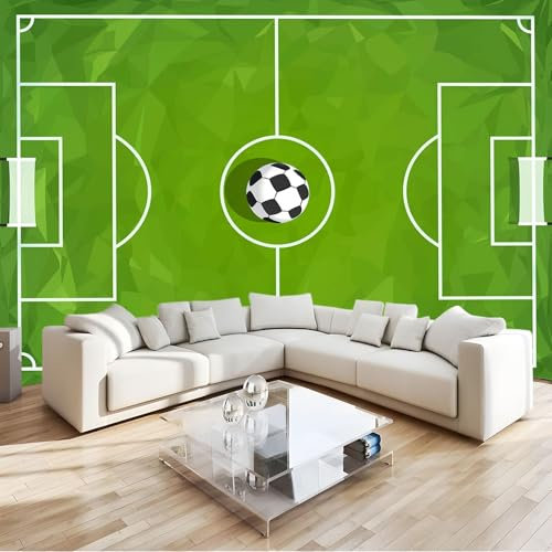 Photo Wallpaper Green Football Field Non-Woven Art Print Wall Mural 400x280 cm Decoration Poster Picture Design Modern Living Room Kitchen Bedroom Wall Mural
