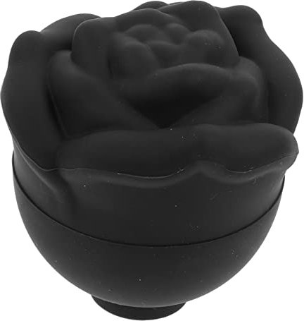 minkissy Ice Roller Mold Facial Ice Mould Face Ice Holder Skin Massage Tool Cooling Roller Portable Black Rose Silicone