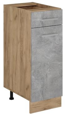 Vicco Mobiletto base per cucina R-Line, Calcestruzzo, 30 cm senza piano di lavoro