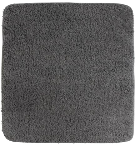 NYVI WC Vorleger NYVISpa Lasalle 50x50 cm Grau Ohne Ausschnitt - Badvorleger - rutschfest, Saugfähig, Schnell Trocknend, Fußbodenheizung geeignet, Oeko-TEX, Waschbar, Weich