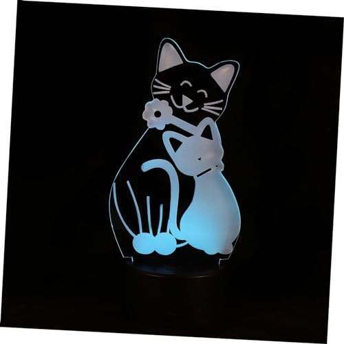 HOMSFOU 3d-nachtlicht in Katzenform mit Rgb Beleuchtung und Touch Funktion | Acryl, 5v 3w, Flimmerfrei und Gleichmäßiges Licht für Zuhause und Kinderzimmer