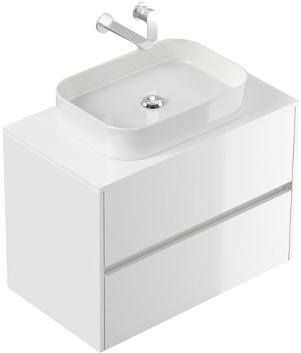 Magnolia Home Badmöbel Taifun 80cm mit rechteckigem Aufsatzwaschbecken