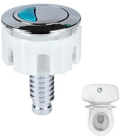 Toilet Flush Button – Push Button Toilet Flush for Standard Tanks, Chrome Finish, Easy Install, Replacement for Old Buttons