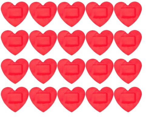 Mipcase 20piezas Vendajes Autoadhesivos Para Heridas Forma De Corazón Transpirables y Fáciles De Aplicar Unidades Parches Para Cuidado De Heridas Protección y Uso Deportivo
