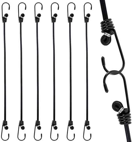 6 Pièces Tendeurs Elastique avec Crochets Sandow Elastique Élastiques avec Crochets 100 cm Corde Elastique Tendeurs avec Crochets Cordon Elastique pour Bâches Vélos Motos Voitures Marchandises