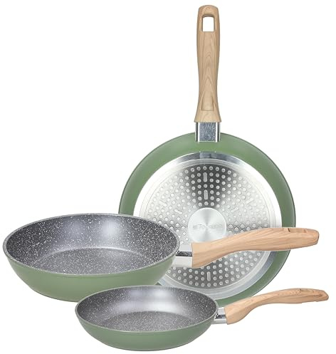 Tognana Sage Stone, set 3 padelle 20/24/28 cm, alluminio forgiato, verde