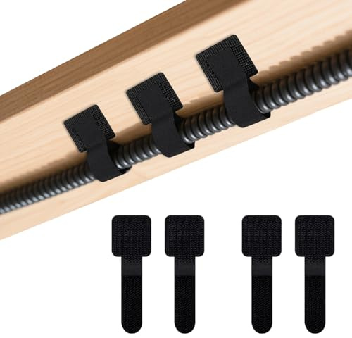 Nevoluxer 50 Fascette Fermacavi Adesive con Gancio, Organizer per Cavi per PC/TV/Scrivania, Ferma Cavi Regolabili Nero, Set Gestione Cavi Sotto Scrivania