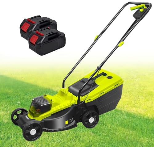 Tondeuse Autotractée Sans Fil, Tondeuse électrique Brushless 40V Avec Réglage de Hauteur de Coupe (3 Positions), Batterie Lithium 4000mah, Pour Pelouses et Jardins, Bac à Herbe 40l,2 batteries
