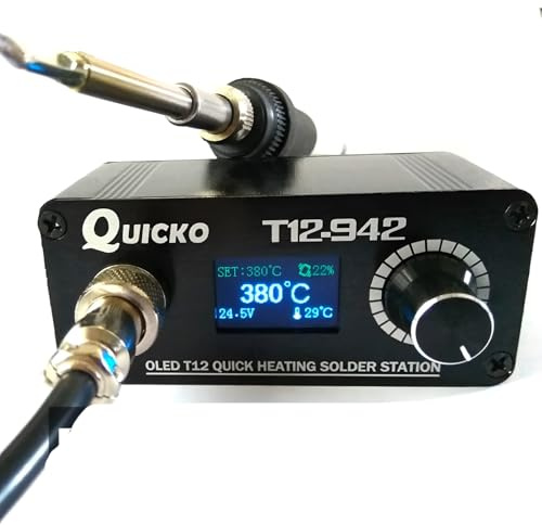 QUICKO T12-942 OLED MINI Lötstation Digitaler elektronischer Lötkolben DC Version Tragbar ohne Netzteil (QUICKO T12-942 Kit I)