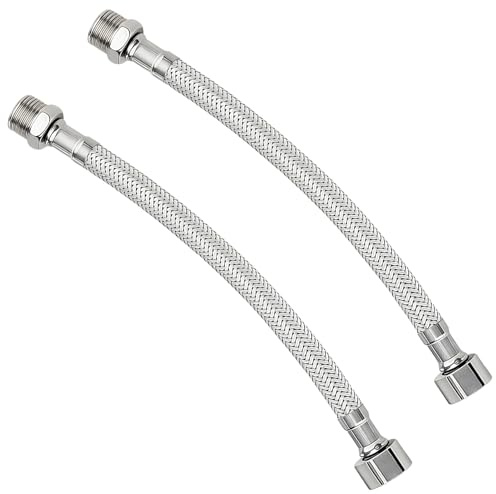Flexschlauch 3/8, Wefaly Wasserhahn Verlängerung 304 Edelstahl Wasserhahn Schlauch Panzerschlauch 3/8 Zoll Wasseranschluss Verlängerung für Wasserhahn Bad Wc (2)