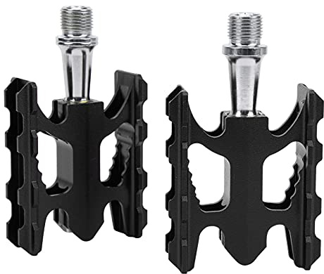 Pedal Plegable para Bicicleta, Aleación de Aluminio Antideslizante, Rodamiento DU, Universal 14mm - Ligero y Resistente, Impermeable y Fácil de Instalar, para Bicicleta Plegable (Negro)