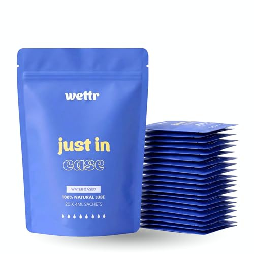 Just In Case by wettr – Wasserbasiertes Gleitgel im Sachet-Format (20x4ml) | Single-Use Portionsbeutel | Intim & Anal geeignet | 100% natürliche Inhaltsstoffe | To-Go Pack
