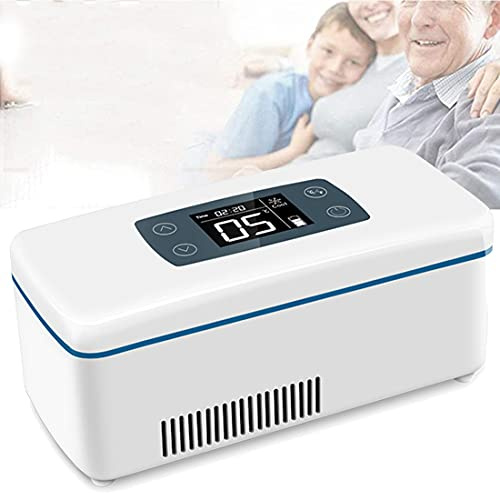 Mini frigorifero portatile per insulina, scatola refrigerata con temperatura intelligente di ricarica, piccolo frigorifero medico per auto per trasporto di vaccini e farmaci con caricatore U