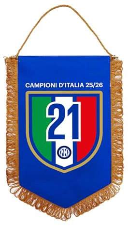 Inter - Gagliardetto Pentagonale Cm 28X20 con Frange 21° Scudetto Campioni d'Italia 25/26