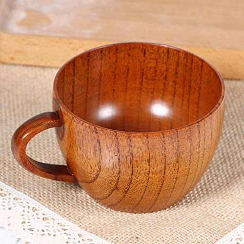 Smandy Tasse en Bois Faite à la Main en Bois Massif, Tasse à café Légère, Isolée, pour Eau, Jus, Bière, Lait, Verres Rustiques pour les Familles, la Maison, le Bureau, le Camping (#3)