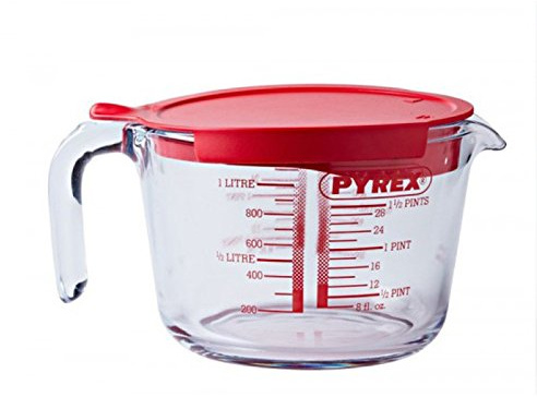 Pyrex Verre doseur avec couvercle en silicone
