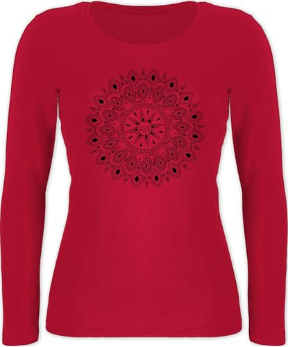 Shirtracer - Langarmshirt Damen - Kunst - Boho Mandala Yoga Sketch