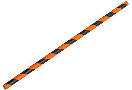 We Can Source It Ltd - Recyclable Black & Orange Striped Paper Straws - Biodegradable - 8 Pack of 250 for Cocktails, Tumblers, Parties