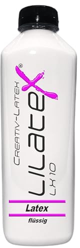 Lilatex 1 Liter farbiges Flüssiglatex/Farblatex/Latexmilch - dünnflüssiges Naturlatex transparent