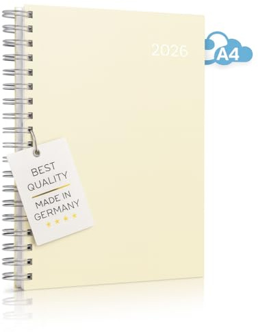 edition cumulus 2026 Der GROSSE Dicke – DIN A4 Kalender - VANILLE (beige) – MADE IN GERMANY - großzügiger Platz für deine täglichen Termine - perfekt für Büro und Zuhause