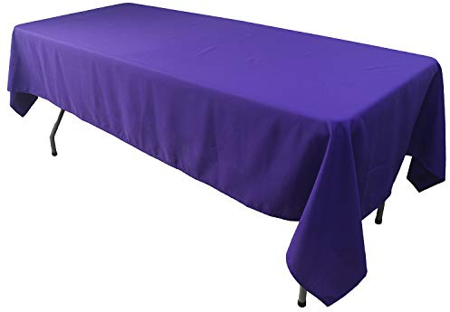 KaitatsuSen Oblong Rectangular Polyester Fabric Tablecloth, Purple, 150x300 cm