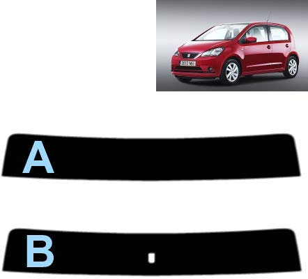 Sonnenblendstreifen für-Seat MII 5-Türen 2013-2019 Passgenaue Tönungsfolie (20% Schwarz, A)