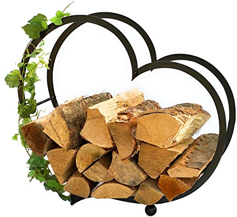 DanDiBo 181134 - Scaffale per legna da ardere con cuore, 64 cm