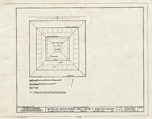 Historic Pictoric : Blueprint HABS Iowa,7-WATLO,3- (Sheet 3 of 5) - Waterloo Water Works, Well House 4, Fairview & Lafayette Avenue, Waterloo, Black Hawk County, IA 30in x 24in