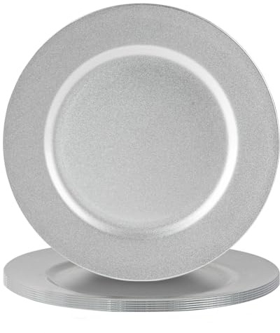 Argon Tableware Metallic Ladeplatten - 33cm - Silber - 6. Packung