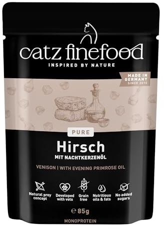 catz finefood Purrrr - Comida húmeda para Gatos monoproteína con monoproteína para Gatos sensibles a la nutrición, 70% de Carne, 16 Bolsas de 85 g