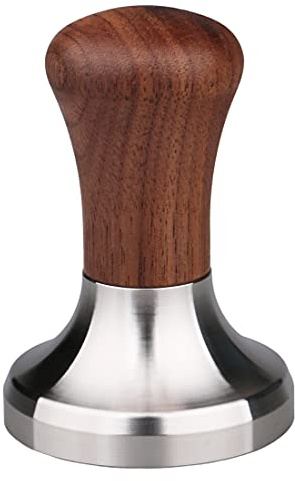 omgogo Coffee Tamper Espresso Press 304 Stainless Steel Flat Base Wooden Handle for Coffee Grounds Barista Espresso Machines Accessory 51mm