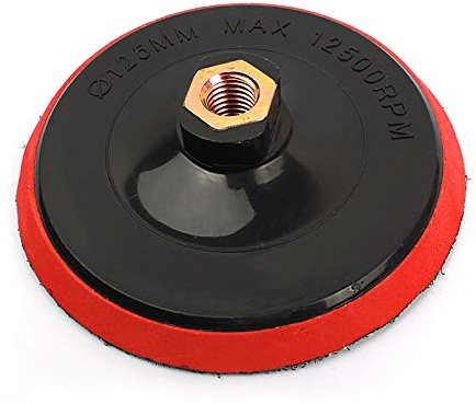 125mm M14 Klettstützteller Schleifteller Haken und Schleife Schnittstelle Backing Pad Polieren Schleifen Winkelschleifer zum Polieren von Stein, Möbeln und Holzprodukten, Metall und Automobilen