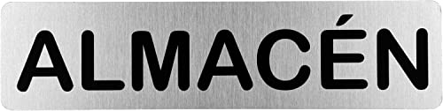Becral® - Señal de acero inoxidable ALMACEN | Placa puerta | Señal informativa | Cartel Puerta 200X50mm (ref.RD707066)