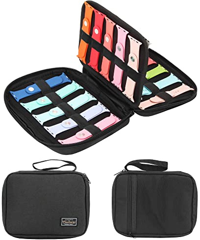 PACMAXI 20 Watch Bands Storage Carrying Case Compatible with Watches,Expandable Watch Band Holder Stores 20 Watch Bands Fit for Most Sizes of Watch Straps,Organizer for Watch Bands, Bag Only