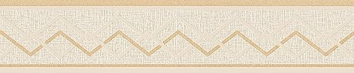 A.S. Création Moderne Bordüre Grafisch Creme Gold Glitzer Metallic Selbstklebend 384416 5,00 m x 0,13 m Made in Germany