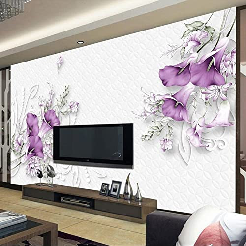 XTSWallpaper Moda Flores Escultura 240X150Cm Fotomurales Xxl Fotomural Tv Foto Mural Pared 3D Fotomurales Decorativos Papel Tapiz Estéreo 3D Fotomurales 3D Fotomural Vinilo Papel Pintado