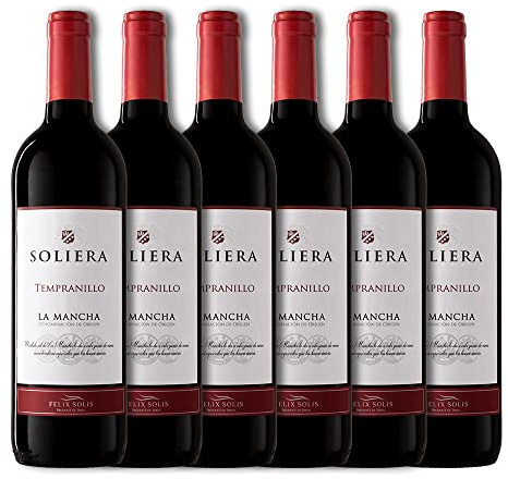 Soliera Vino Tinto D.O. La Mancha - Paquete de 6 x 750 ml - Total: 4500 ml